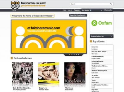 Fairesharemusic.com front page