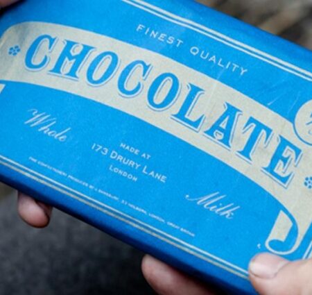 Traditional Sainsbury's chocolate bar in blue wrapping, from 2014 Christmas TV advert