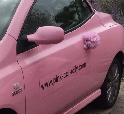 Pink Car Rally car - photo: Sali Gray on Instagram