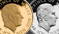Five pound Prince of Wales coin, minted in 2008
