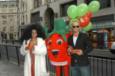 David Beckham and Diana Ross lookalikes in London