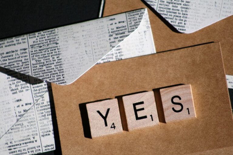 YES in Scrabble tiles. Photo: Pexels.com