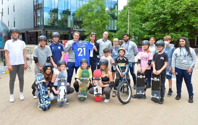 Diana Barran with a group of children and adults rom Urban Foxes