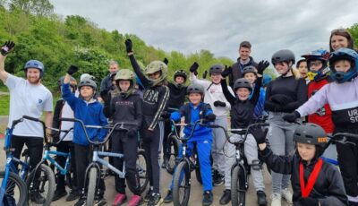 London Marathon Foundation has reached a £100 million funding milestone. Picture of a group of children on bmx bikes