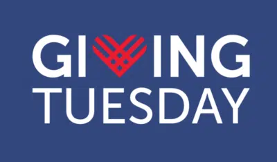 Giving Tuesday logo on a blue background