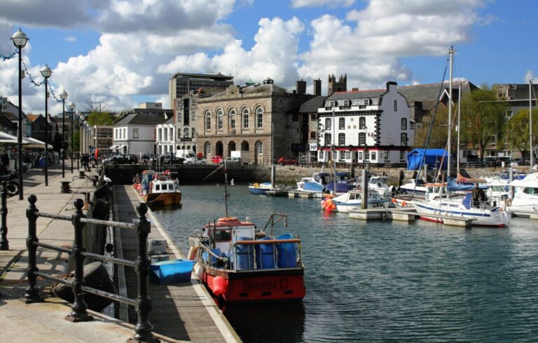 Boats by Plymouth pier. By Anthony on Pexels