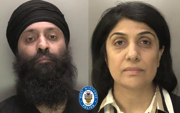 L-R: Kaldip Singh Lehal & Rajbinder Kaur. West Midlands Police