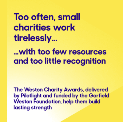Weston Charity Awards. Too often, small charities work tirelessly... with too few resources and too little recognition