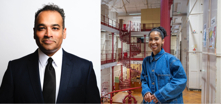 Broadcaster Swarzy Shire and journalist Krishnan Guru-Murthy