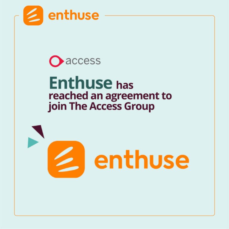 Enthuse has reached an agreement to join the Access Group. Enthuse logo, and Access Group's logo.